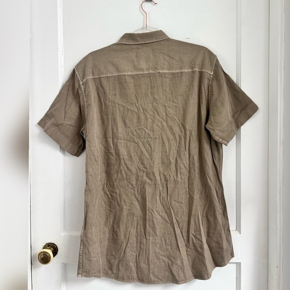 Rowan LEEDS COTTON GAUZE SHORT SLEEVE SHIRT in Umber NEW W/Tag $145 Size S - Picture 4 of 6